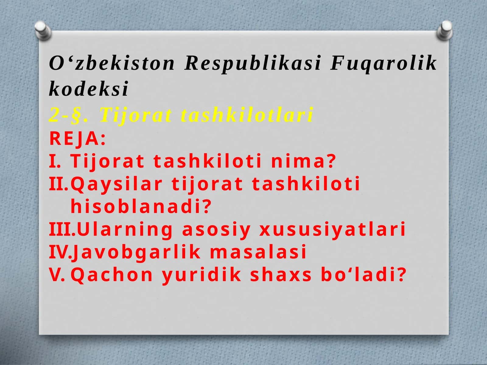 Tijorat tashkilotlari Tijorat tashkilotlari 1
