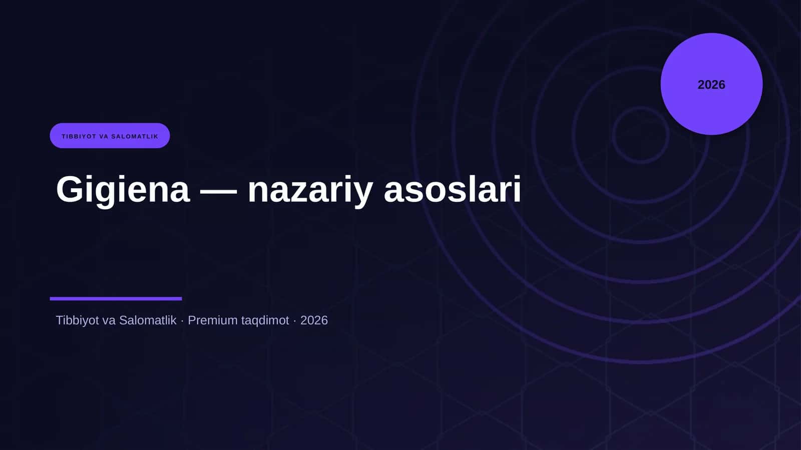 Gigiena — nazariy asoslari 1