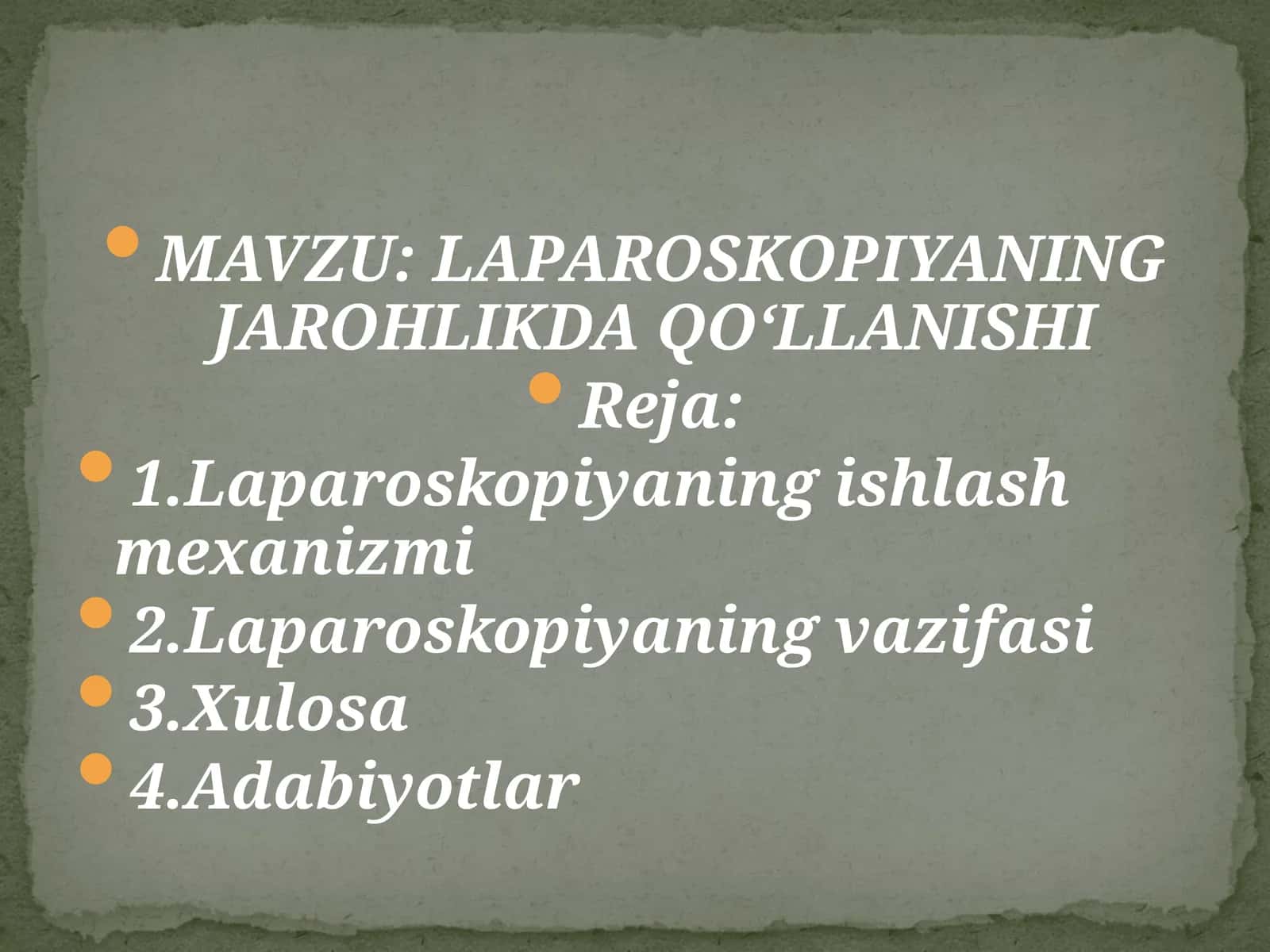 LAPAROSKOPIYANING JAROHLIKDA QO‘LLANISHI 1