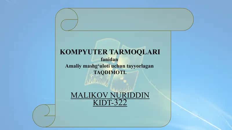 Windows O'rnatish Operatsion Tizmlar haqida malumotlar eng tarqalgan Operatsion tizmlar 1
