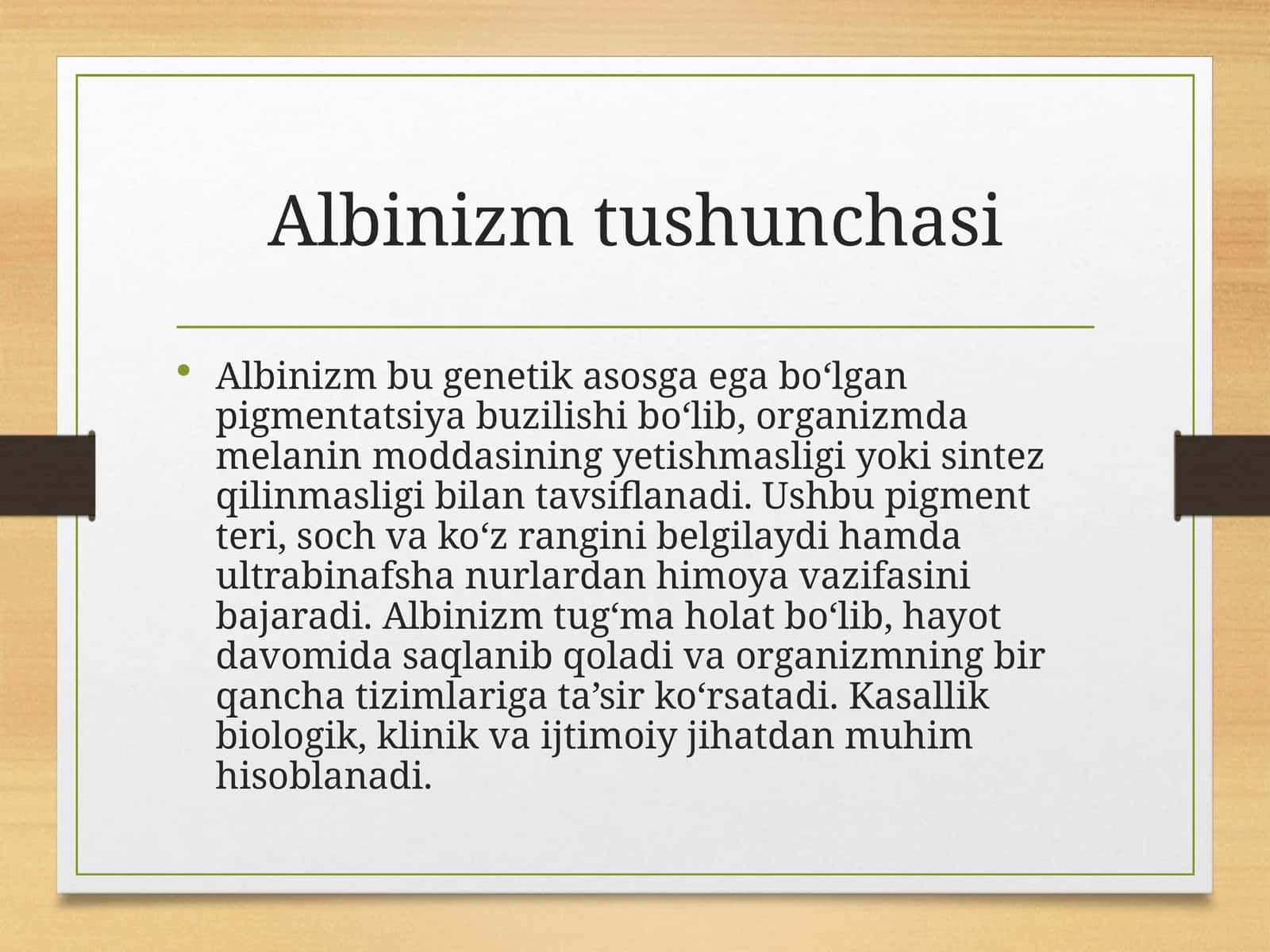 Albinizm tushunchasi 1