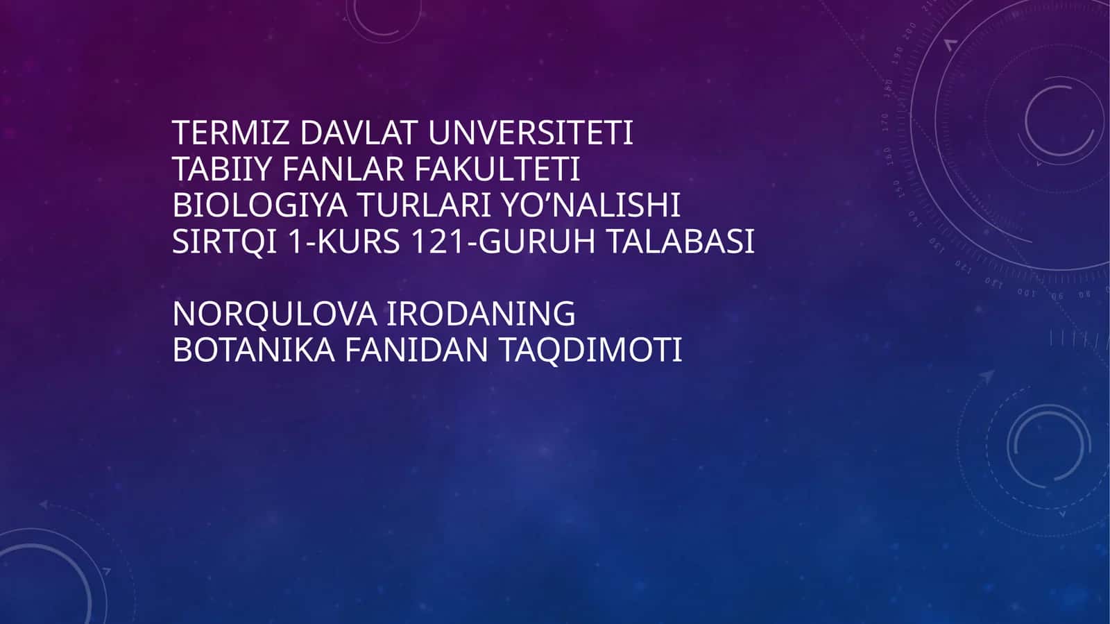 botanika fanidan taqdimoti 1