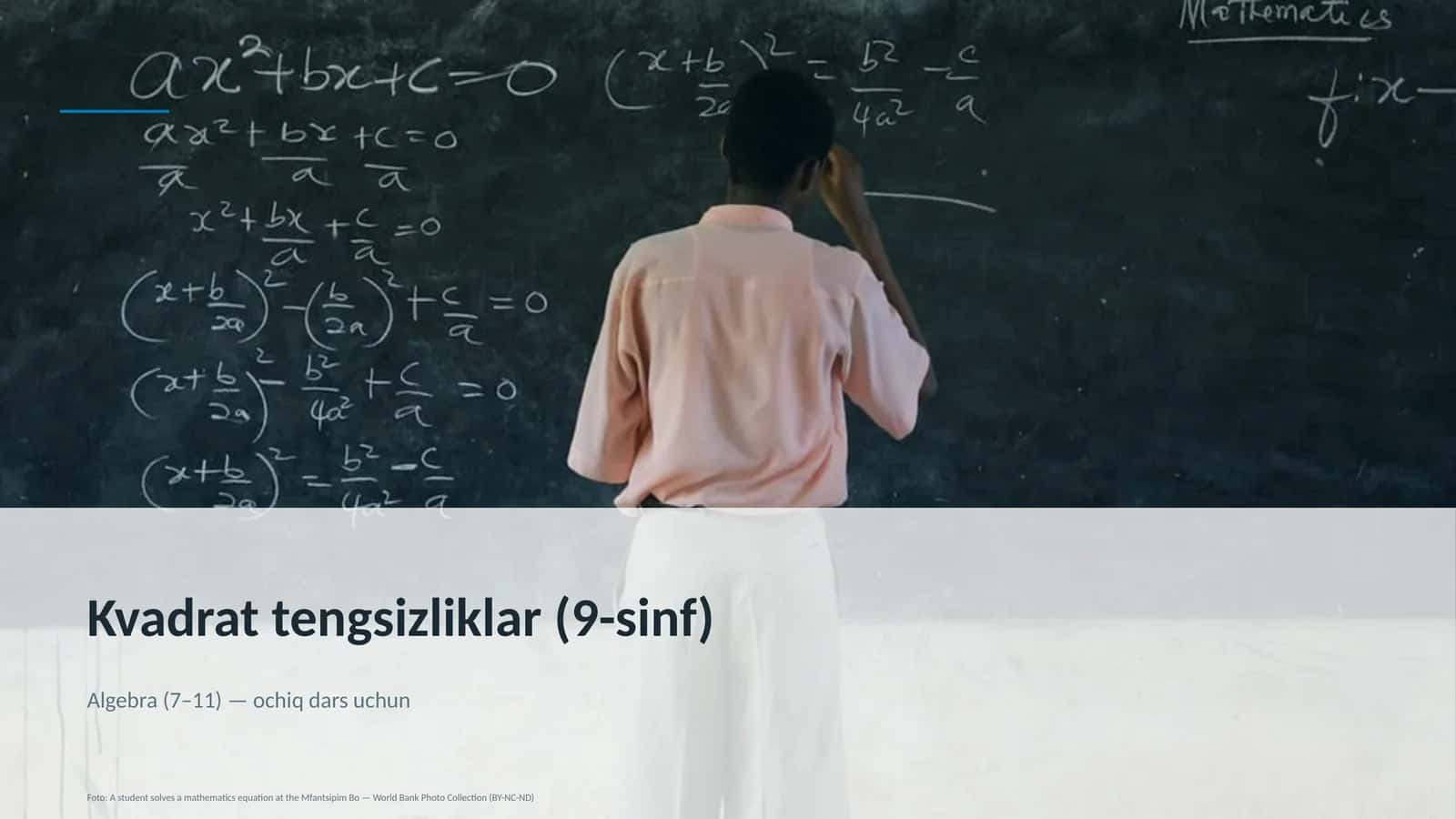 Kvadrat tengsizliklar (9-sinf) 1