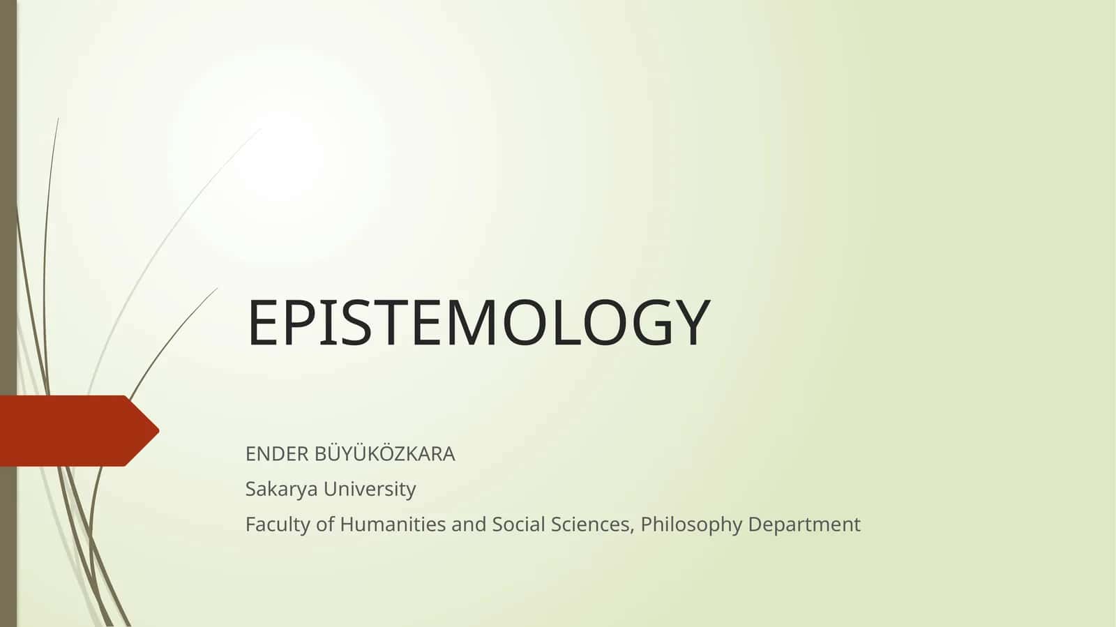 EPISTEMOLOGY 1