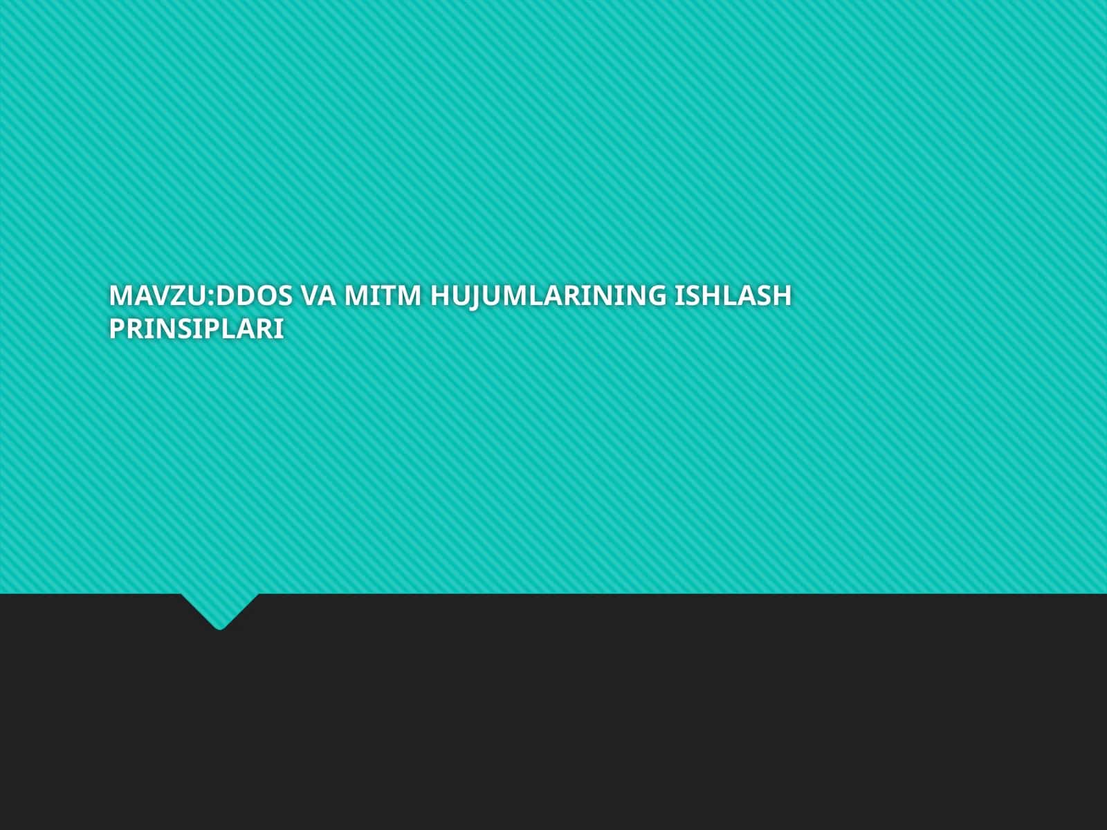 DDOS VA MITM HUJUMLARINING ISHLASH PRINSIPLARI 1