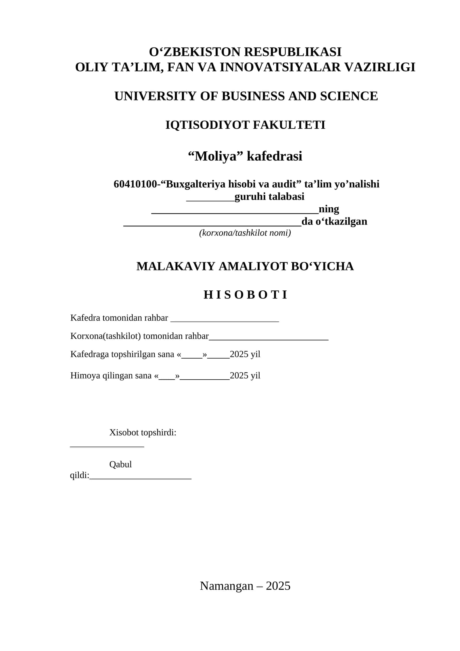 "Moliya" kafedrasi 1
