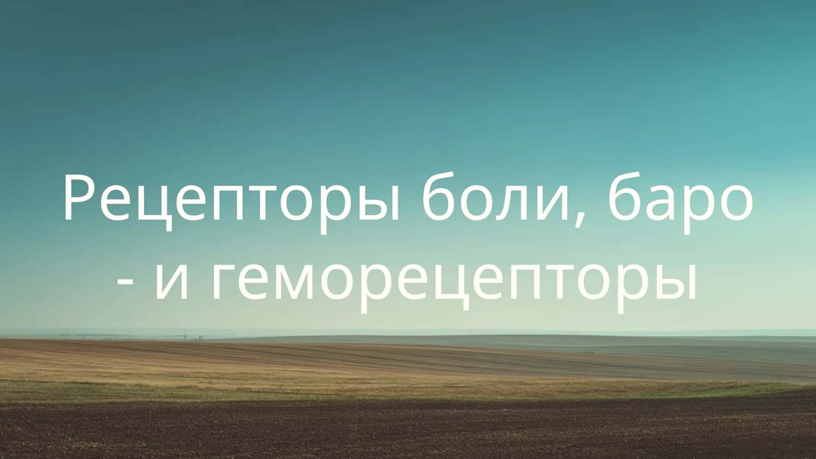 Рецепторы боли, баро - и геморецепторы 1