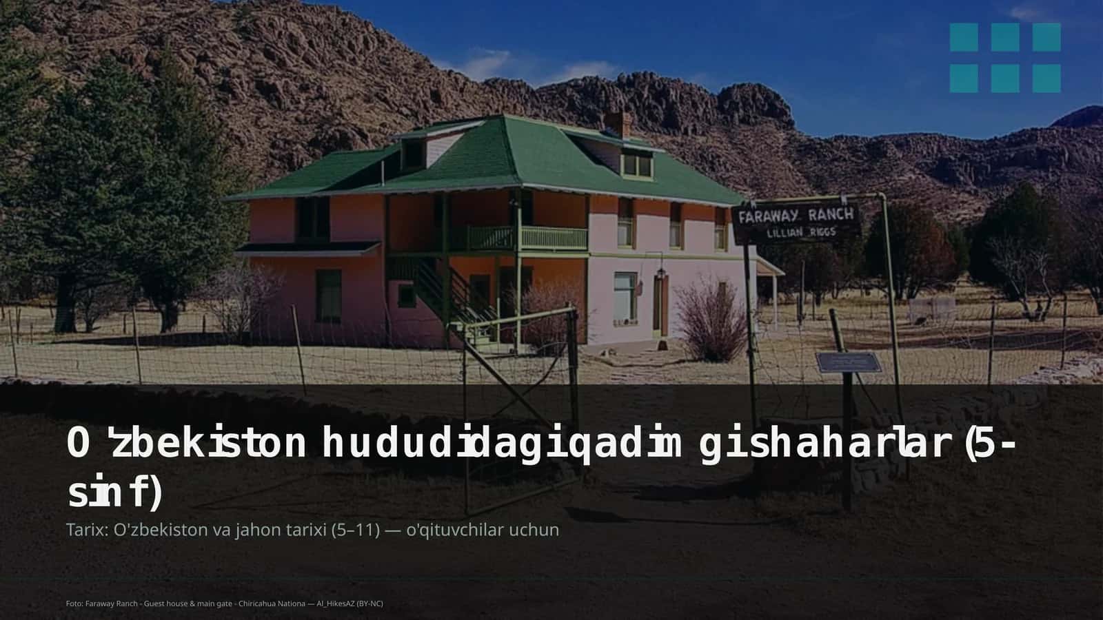 O'zbekiston hududidagi qadimgi shaharlar (5-sinf) 1