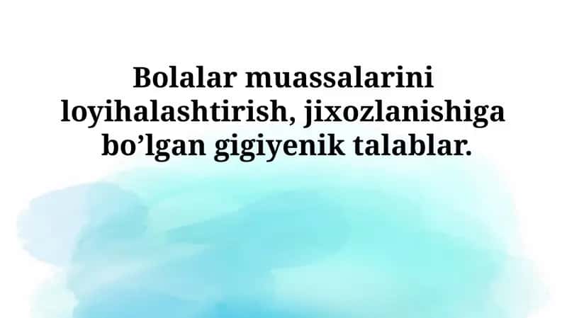 Gigiyenik talablar 1
