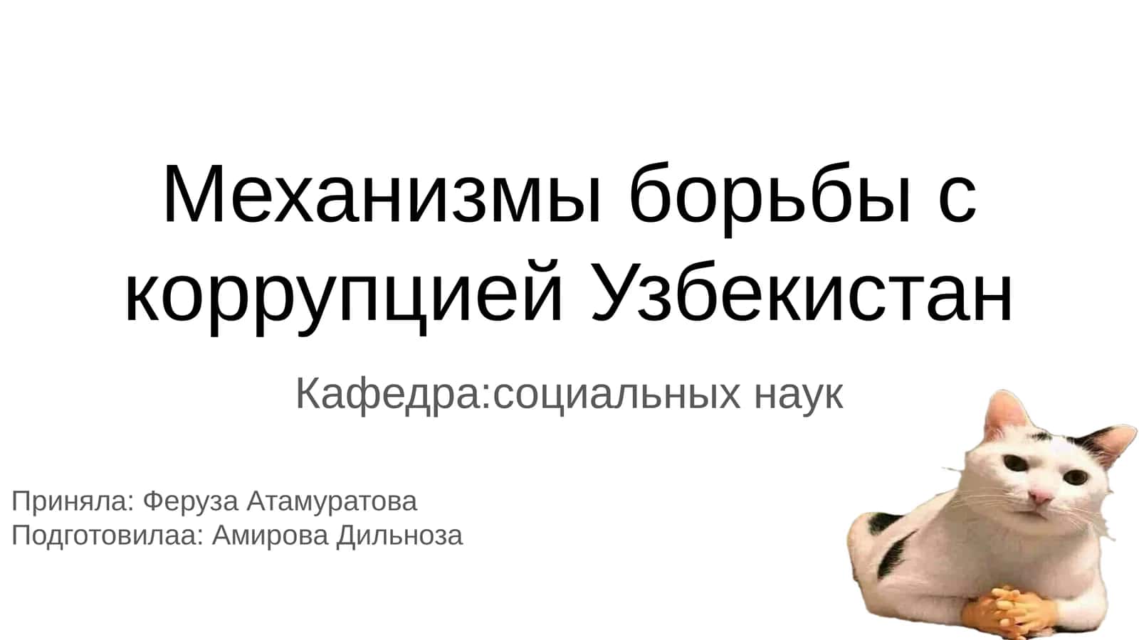 Механизмы борьбы с коррупцией Узбекистан 1