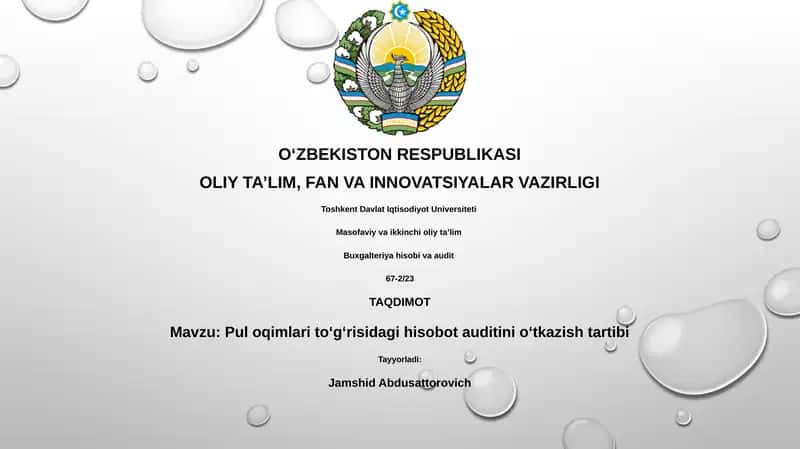 Pul oqimlari to‘g‘risidagi hisobot auditini o‘tkazish tartibi 1