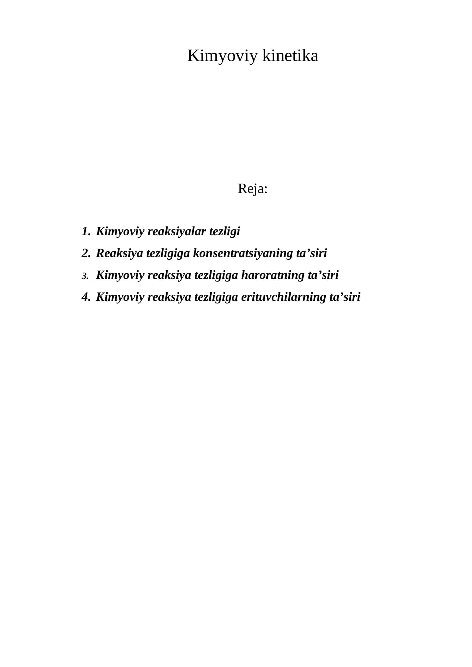 Kimyoviy kinetika 1
