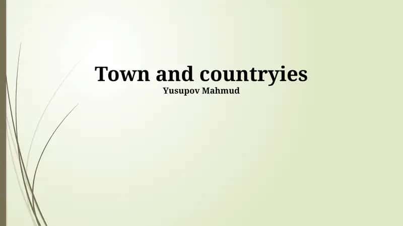 Town and countryies 1