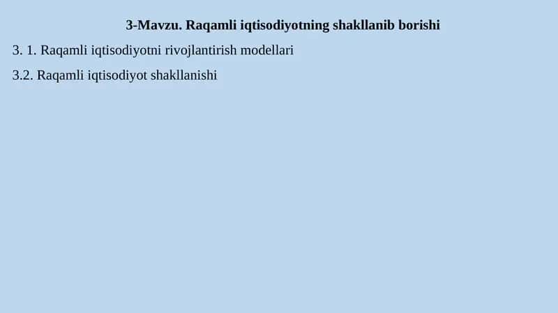 Raqamli iqtisodiyotning shakllanib borishi 1