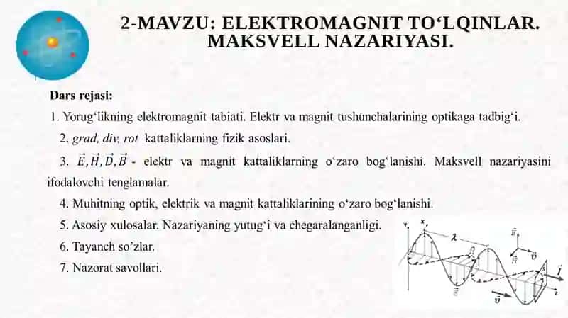 Maksvellning Elektromagnitmaydoni 1