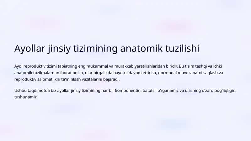 Ayollar jinsiy tizimining anatomik tuzilishi 1