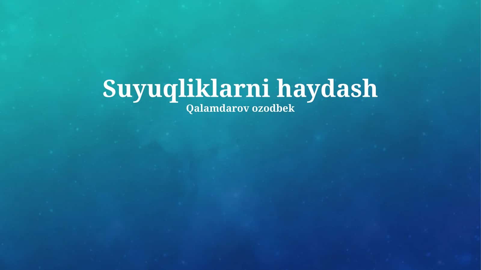 Suyuqliklarni haydash 1