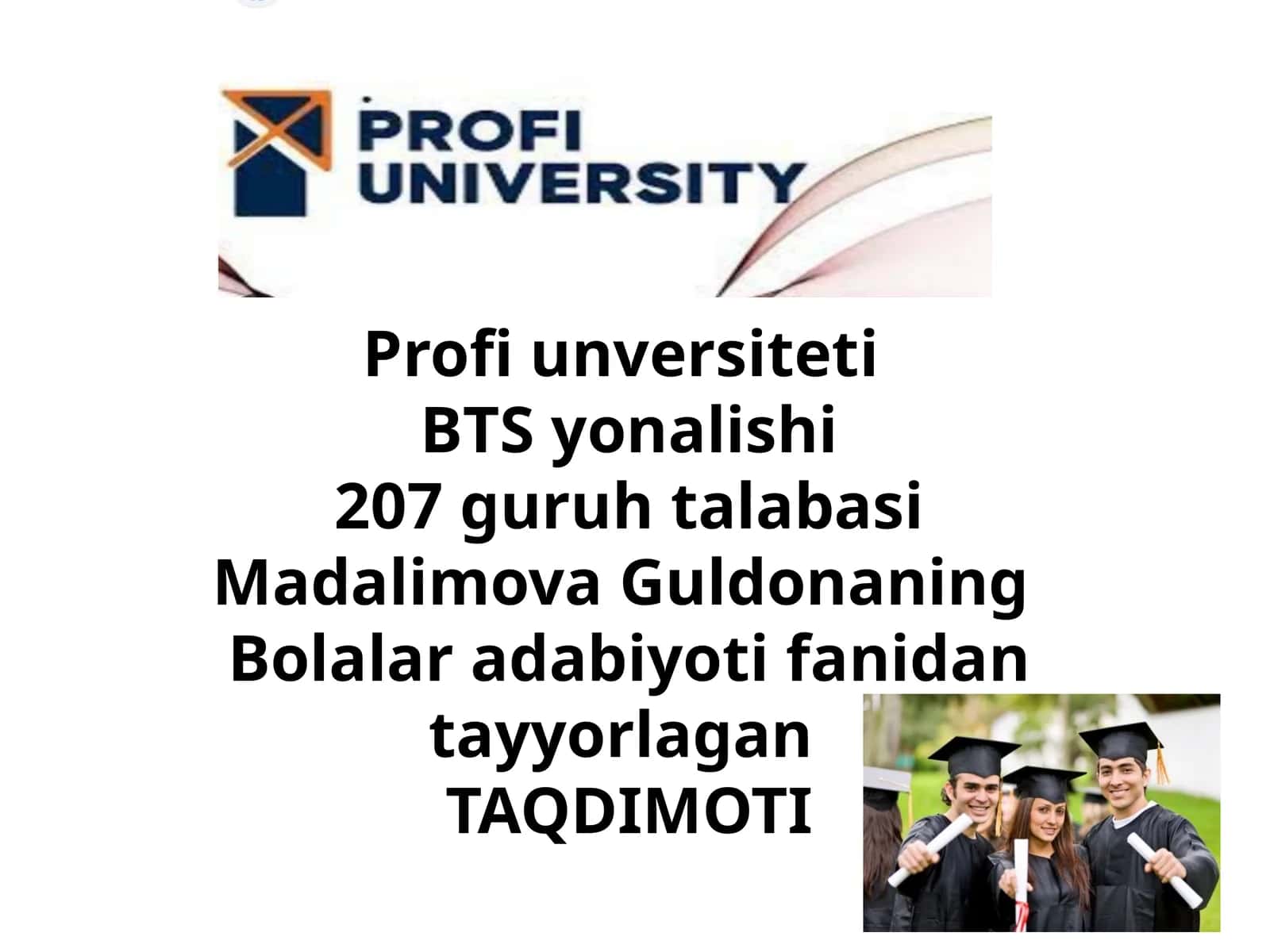 Madalimova Guldonaning Bolalar adabiyoti fanidan tayyorlagan 1