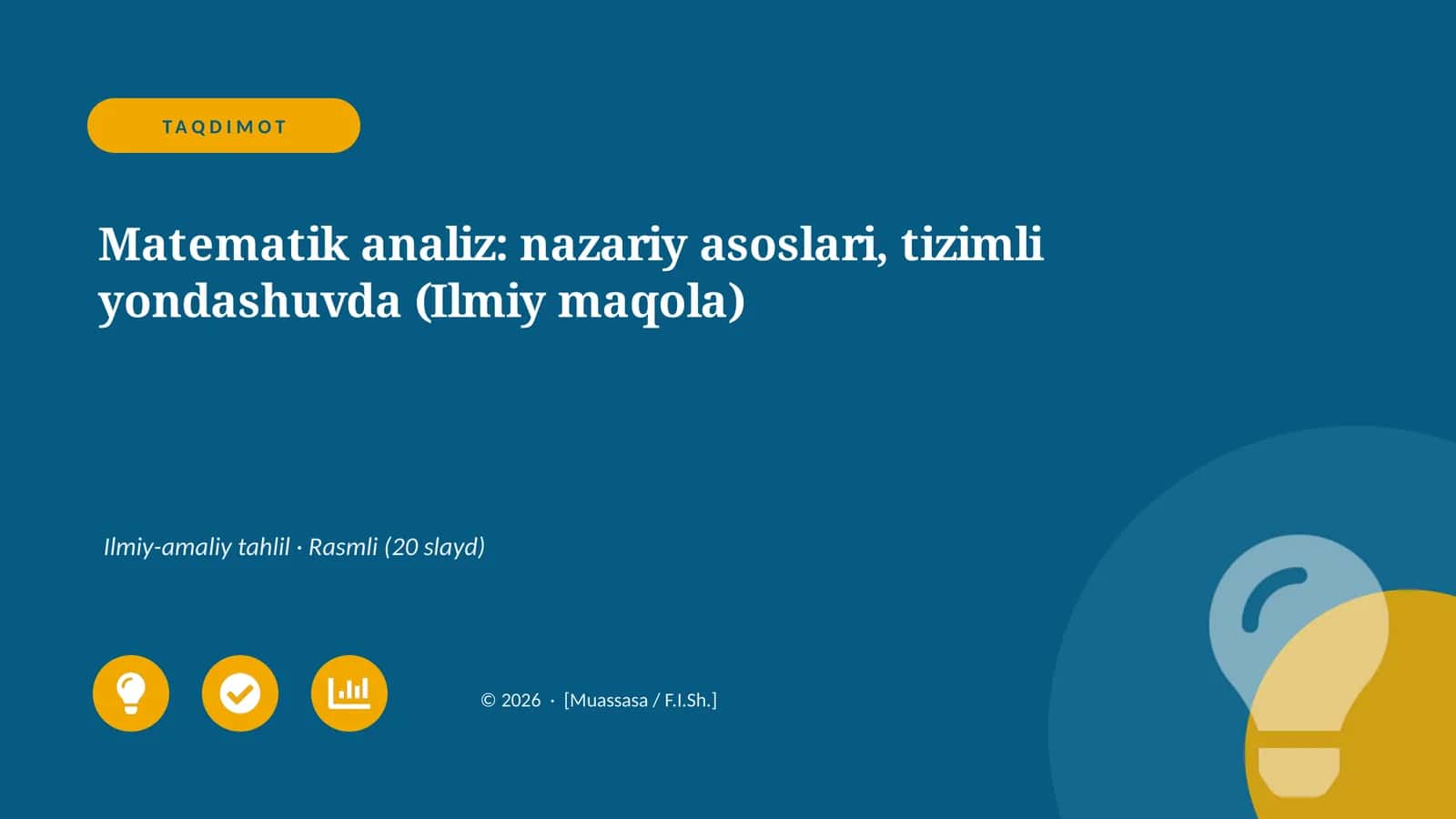 Matematik analiz: nazariy asoslari, tizimli yondashuvda (Ilmiy maqola) 1