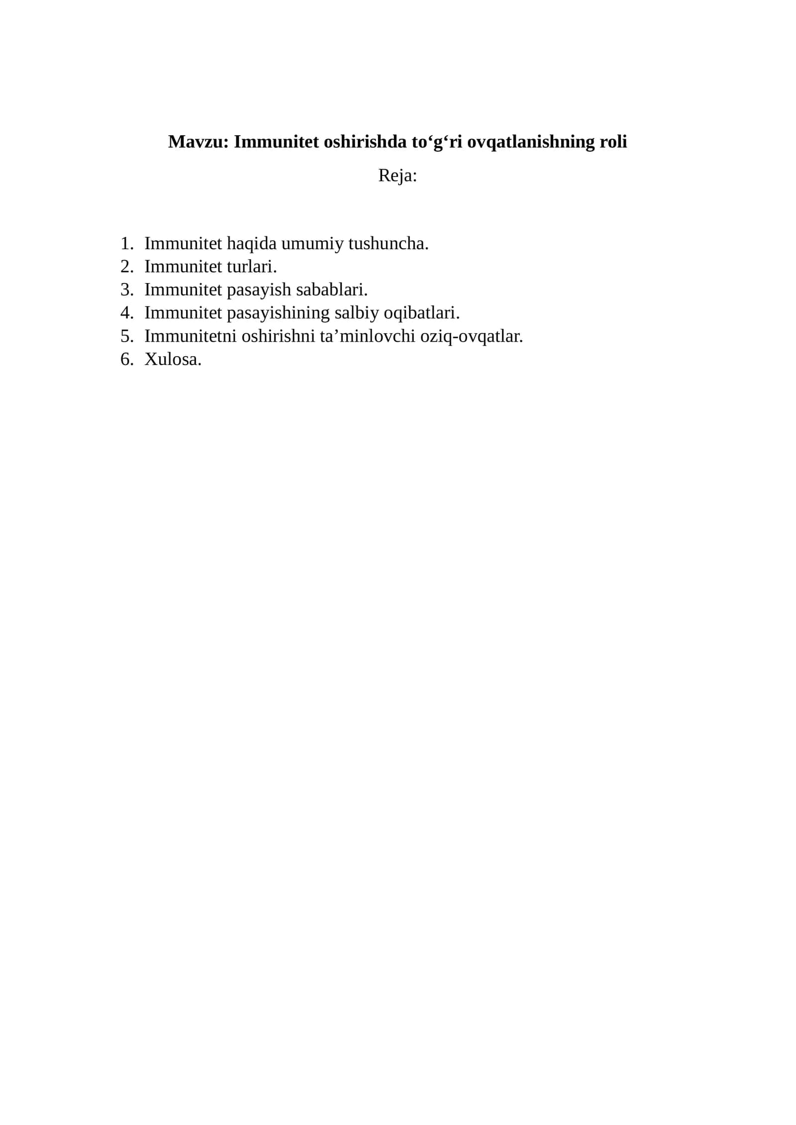 Immunitetning oshirishda ovqatlanishning roli 1