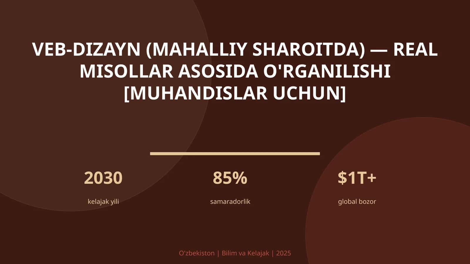 VEB-DIZAYN (MAHALLIY SHAROITDA) — REAL MISOLLAR ASOSIDA O'RGANILISHI 1