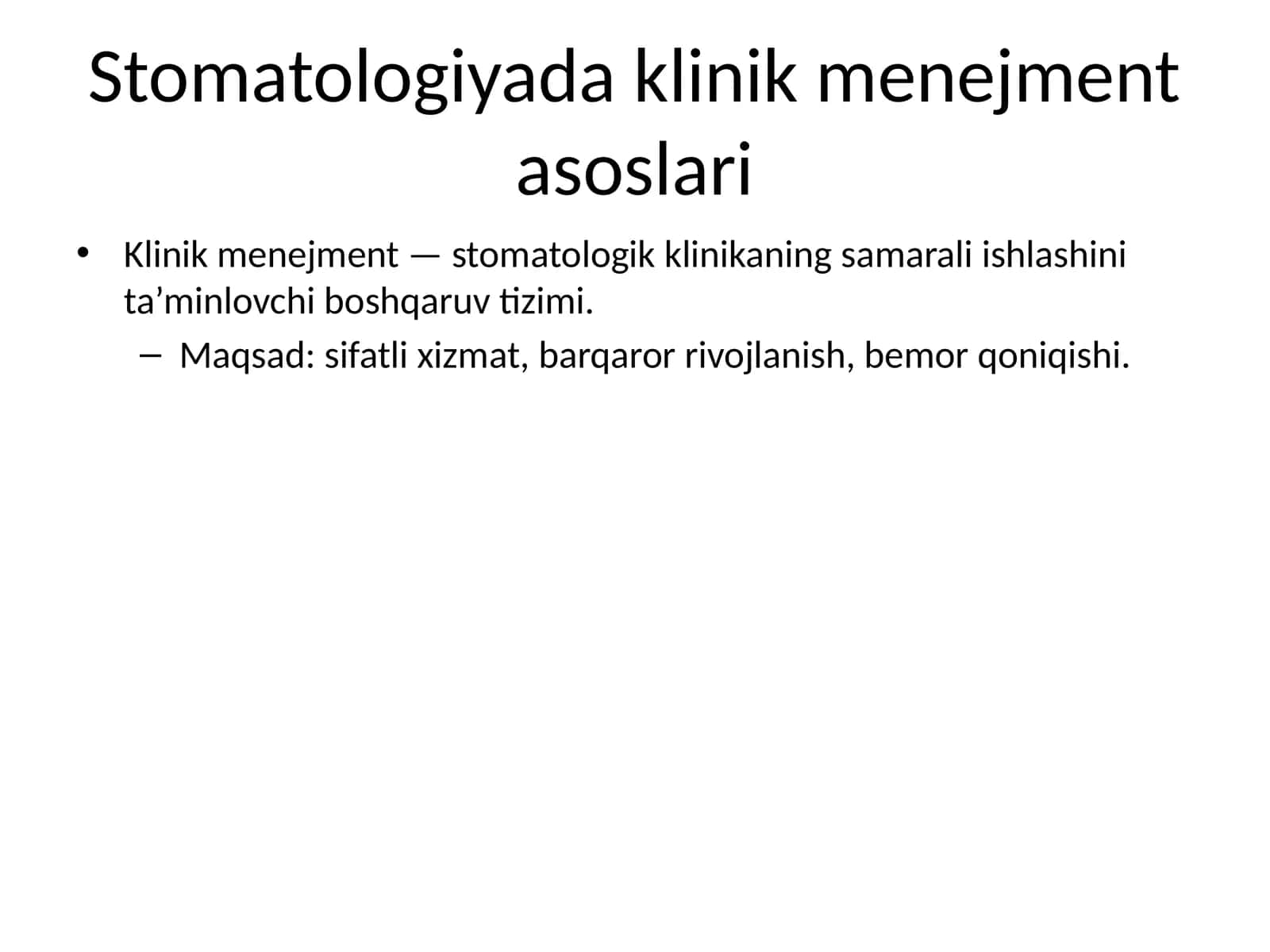 Stomatologiyada klinik menejment asoslari 1
