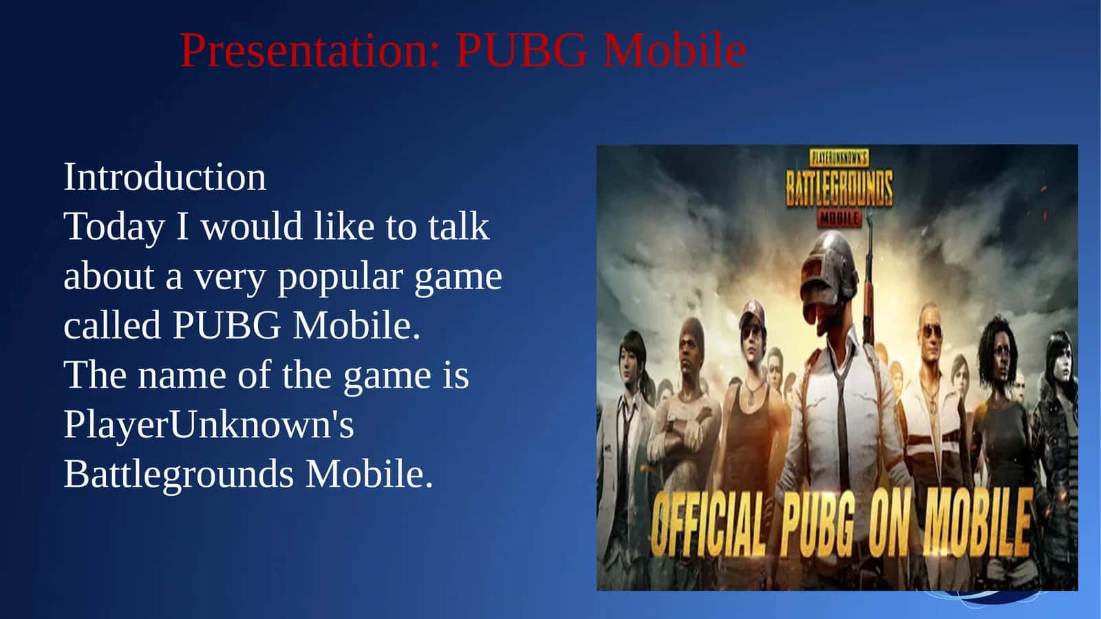 Presentation: PUBG Mobile 1