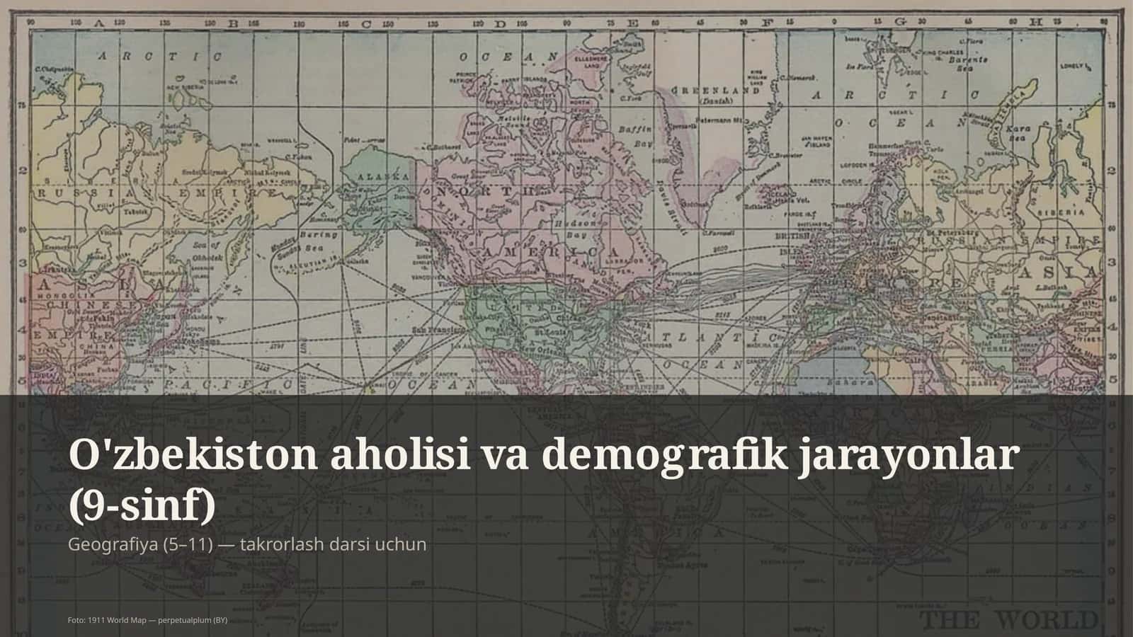 O'zbekiston aholisi va demografik jarayonlar (9-sinf) 1