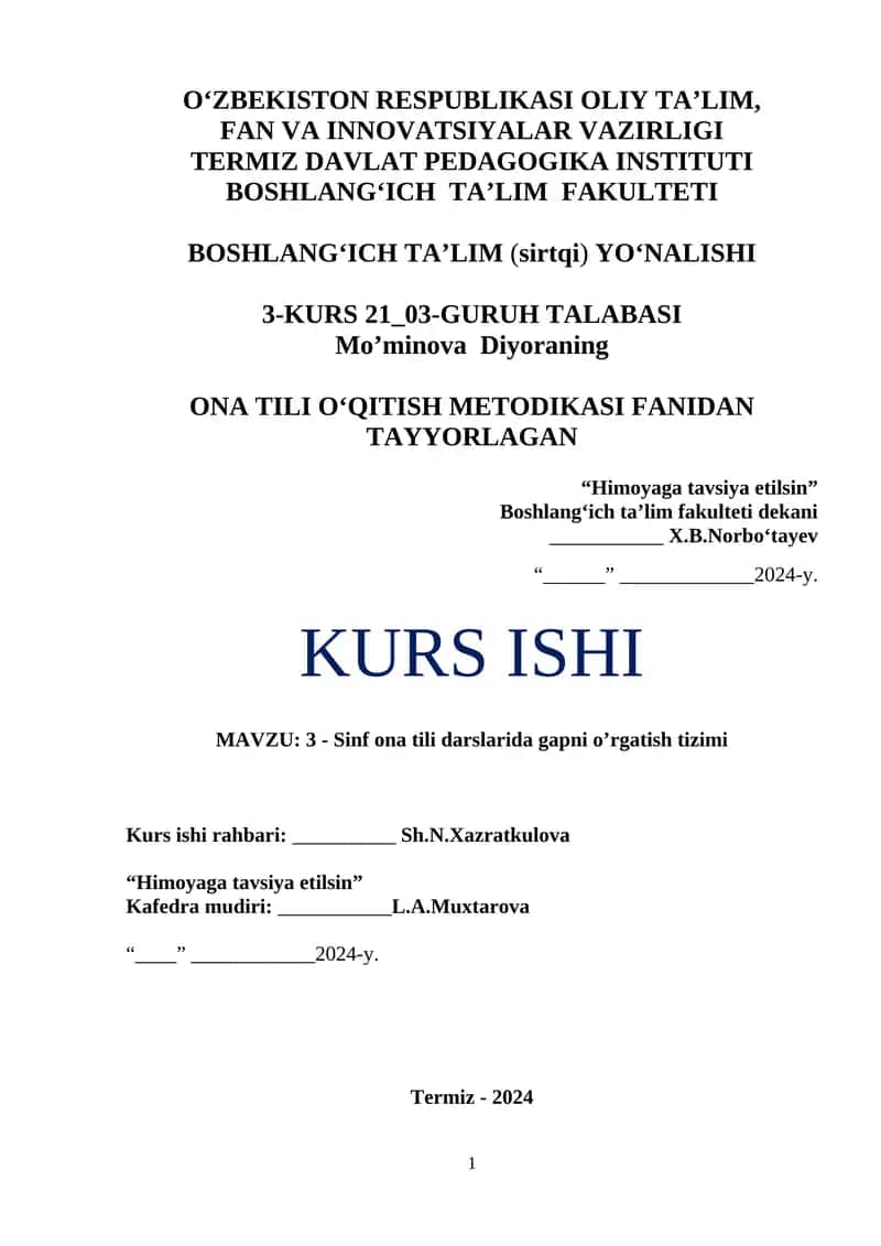 ONA TILI O‘QITISH METODIKASI 1