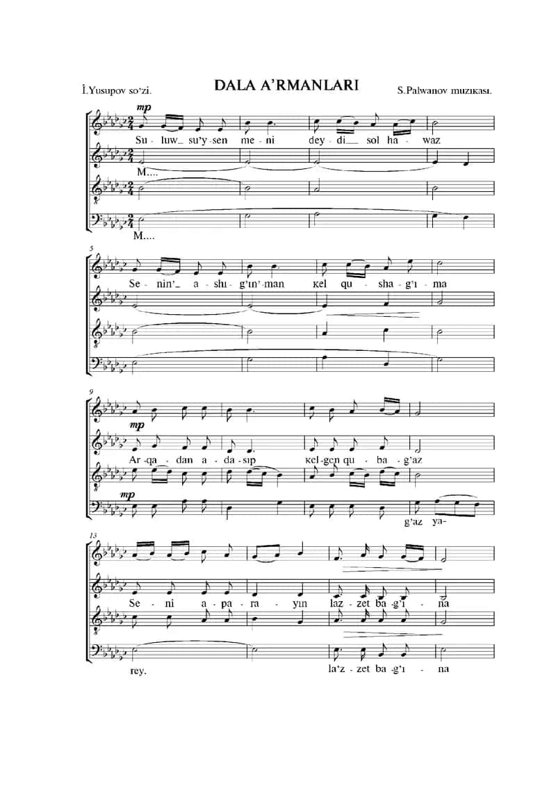 Dala a'rmanlari S. Palwanov muzikasi.3-kurs 1