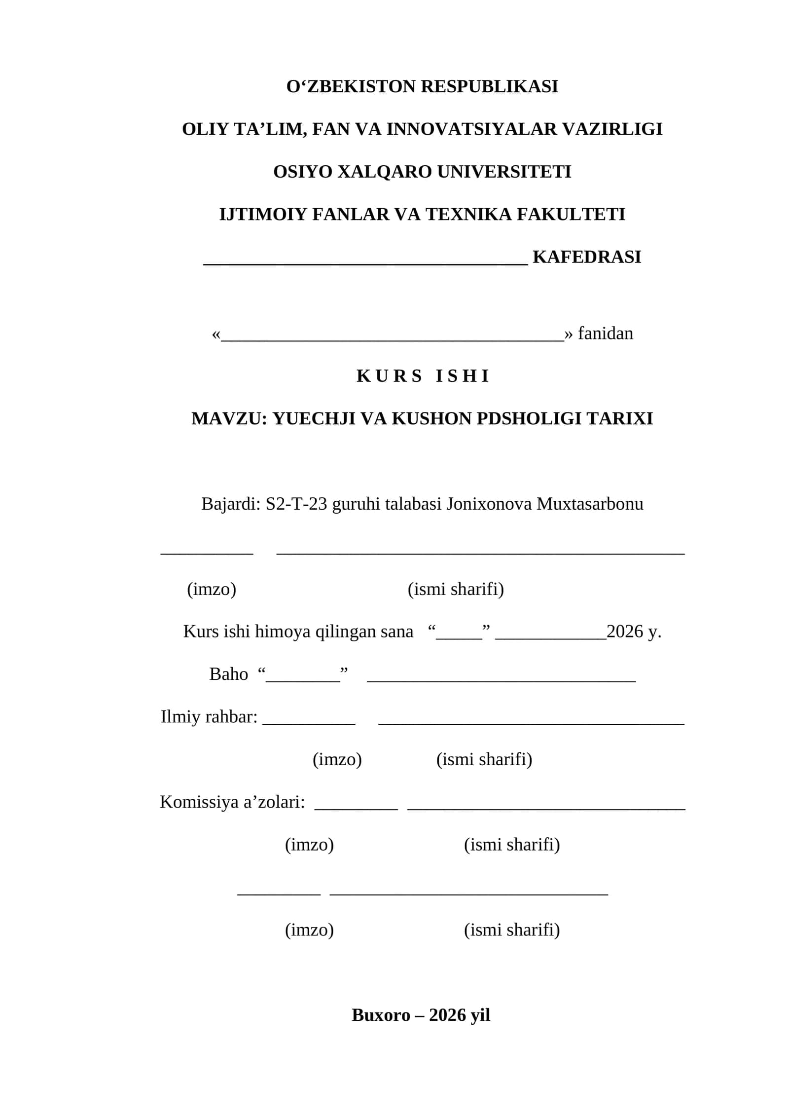 YUECHJI VA KUSHON PDSHOLIGI TARIXI 1