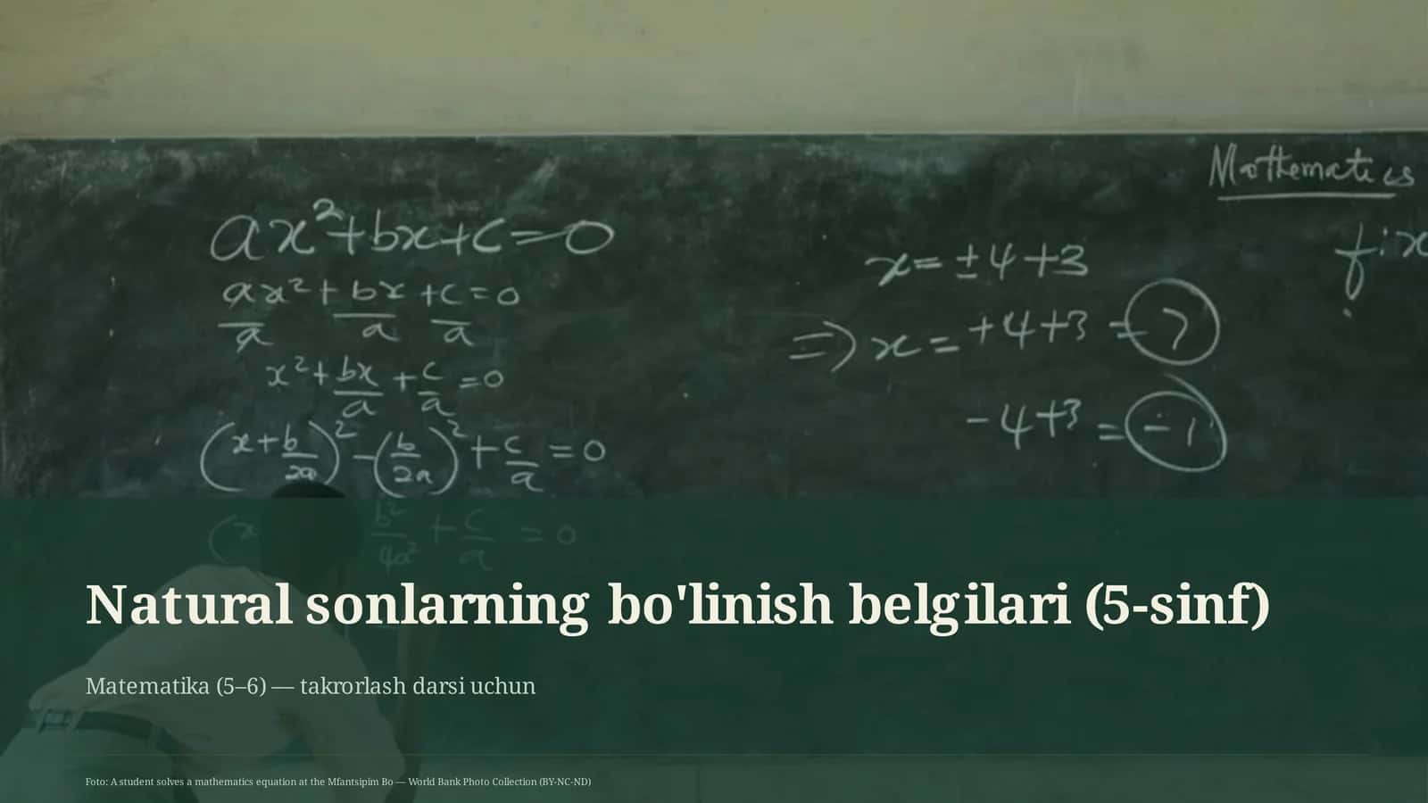 Natural sonlarning bo'linish belgilari (5-sinf) 1