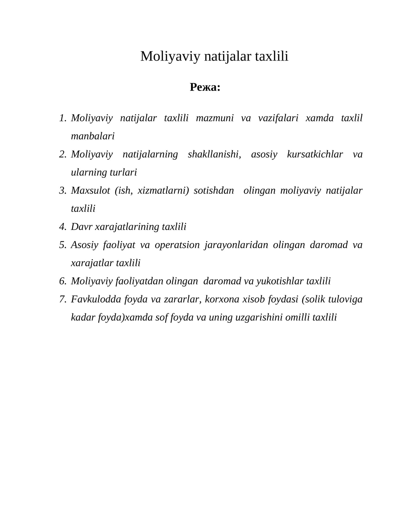 Moliyaviy natijalar taxlili 1