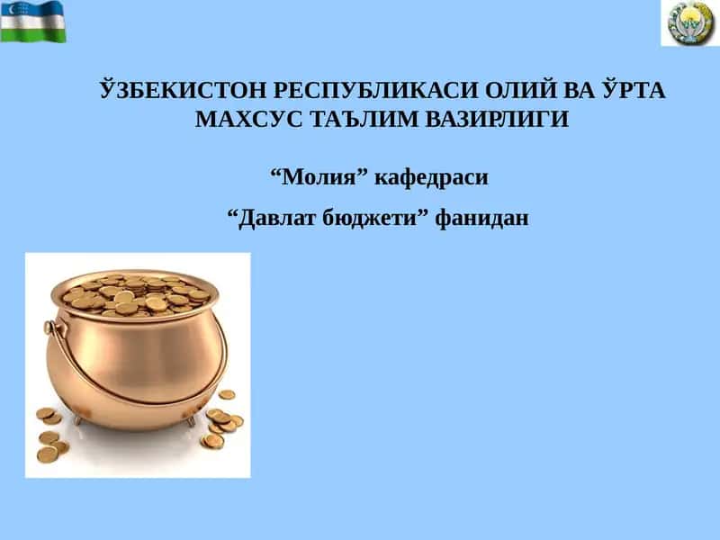 Давлат бюджетининг ғазна ижроси тўғрисида тушунча 1