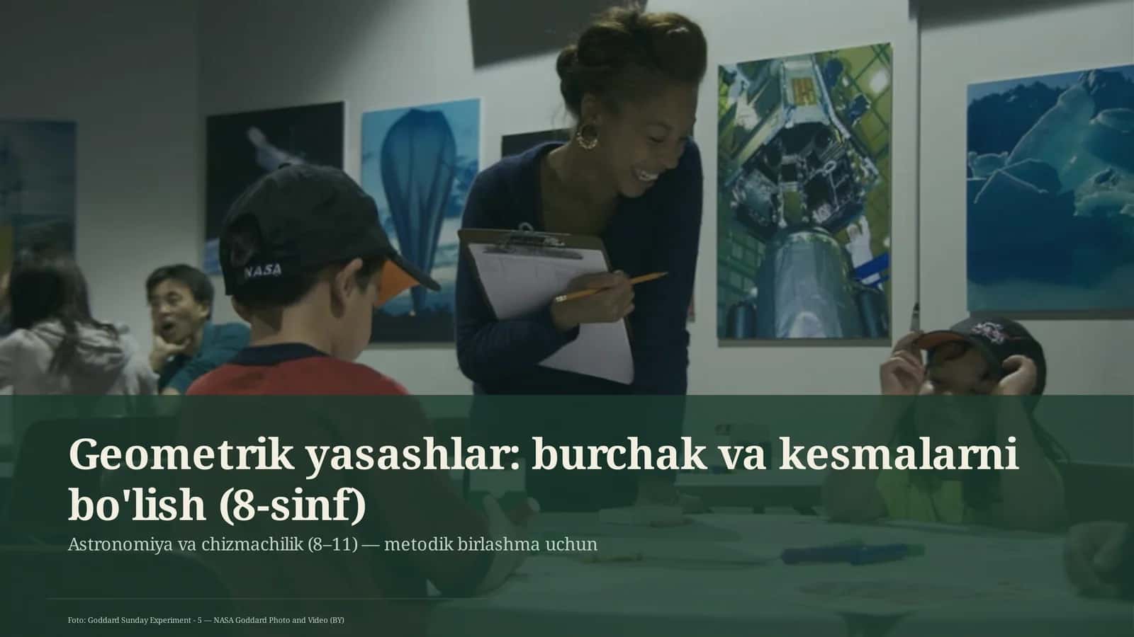 Geometrik yasashlar: burchak va kesmalarni bo'lish (8-sinf) 1