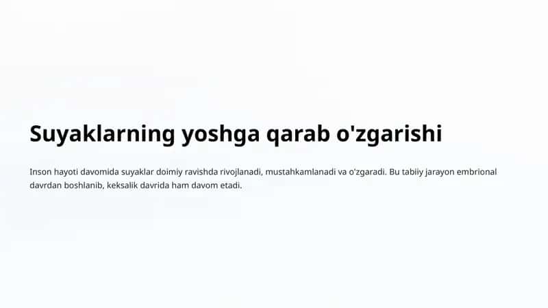 Suyaklarning yoshga qarab o'zgarishi 1