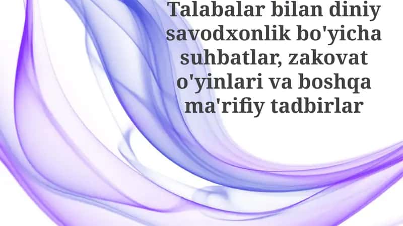 Diniy savodxonlik va ta'limiy faoliyatlar 1