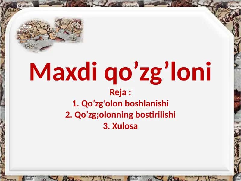 Maxdiqo’zg’loni 1