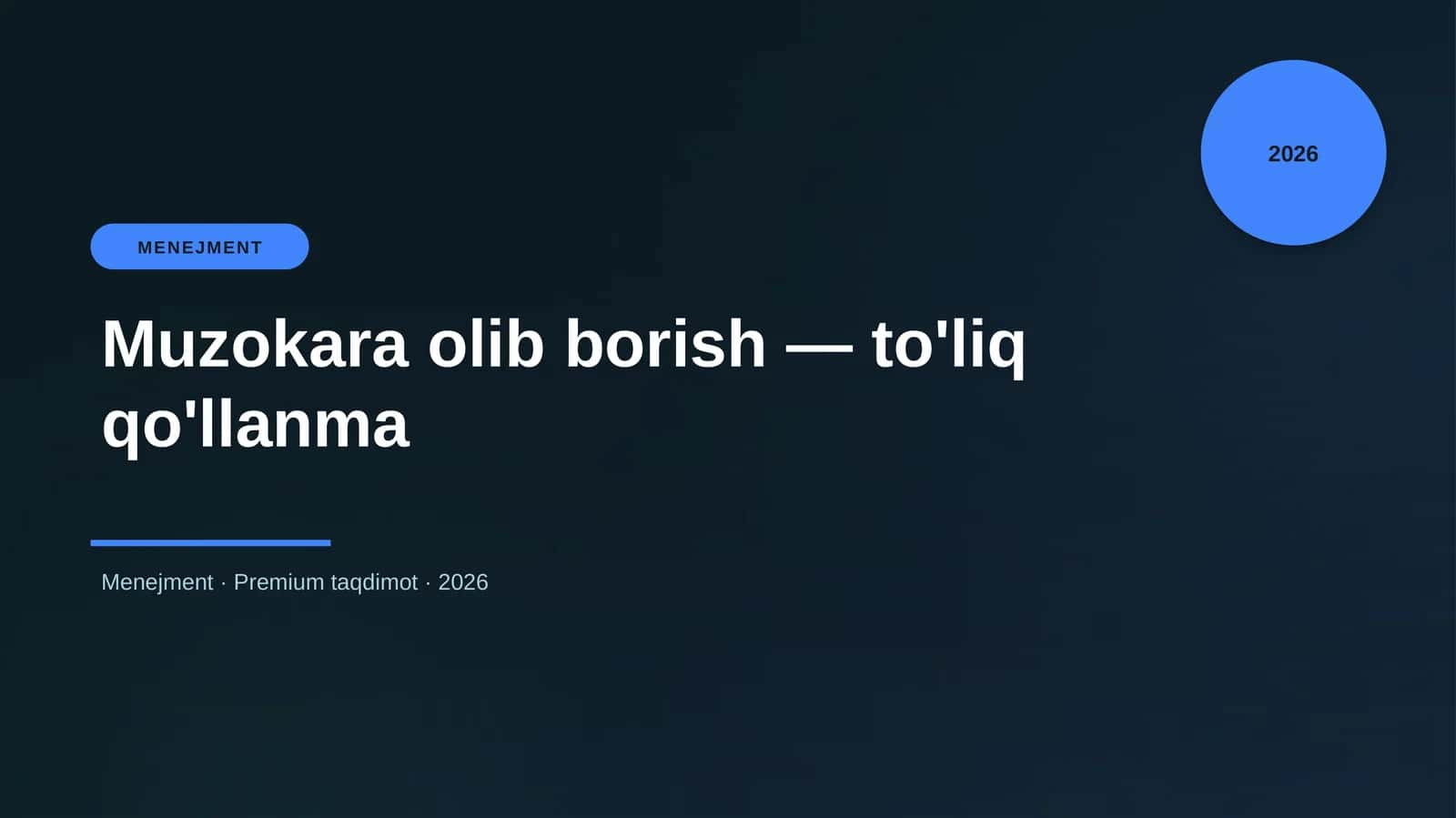 Muzokara olib borish — to'liq qo'llanma 1