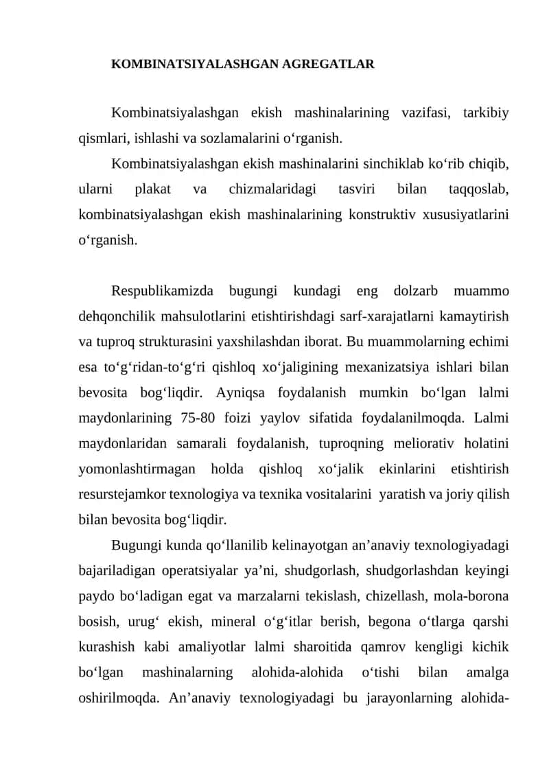 KOMBINATSIYALASHGAN AGREGATLAR 1