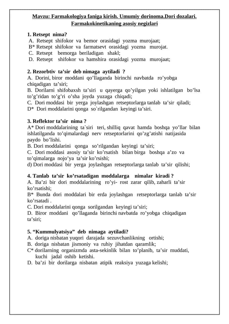 Farmakologiya faniga kirish 1