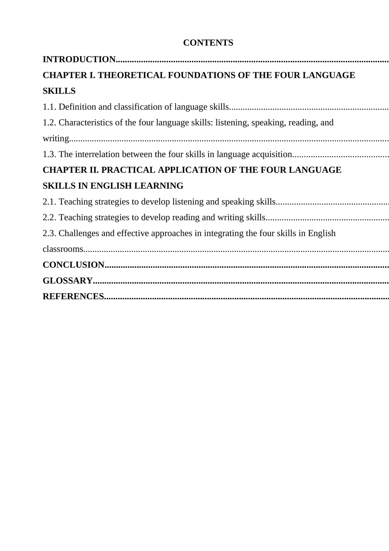 The Role of the Four Language Skills in English Learning 1