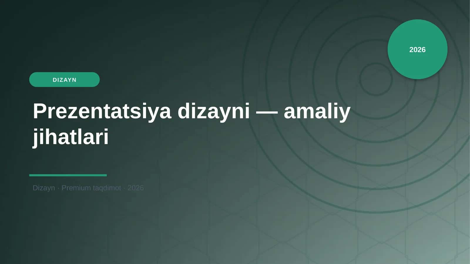 Prezentatsiya dizayni — amaliy jihatlari 1
