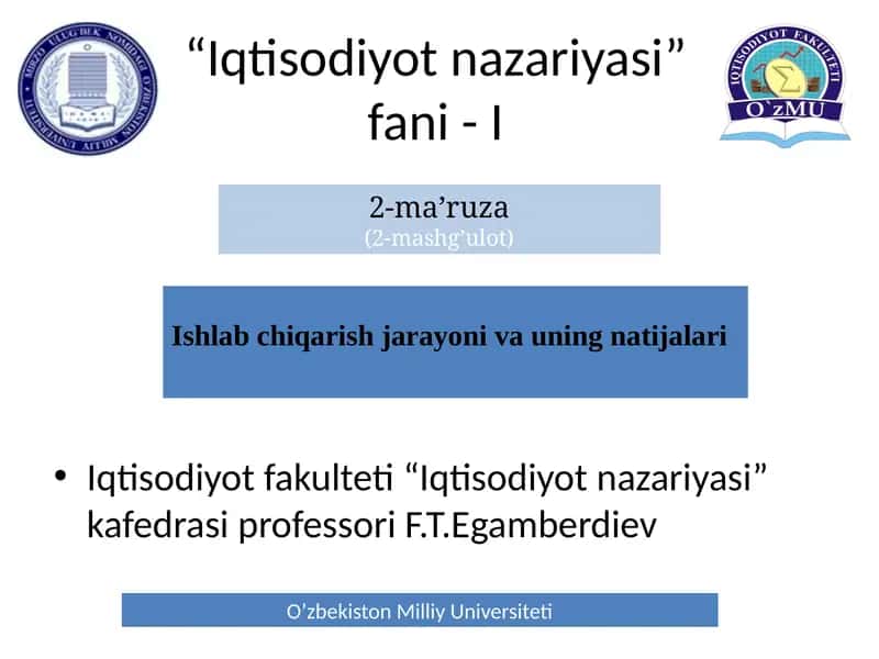 Iqtisodiyot nazariyasi 1