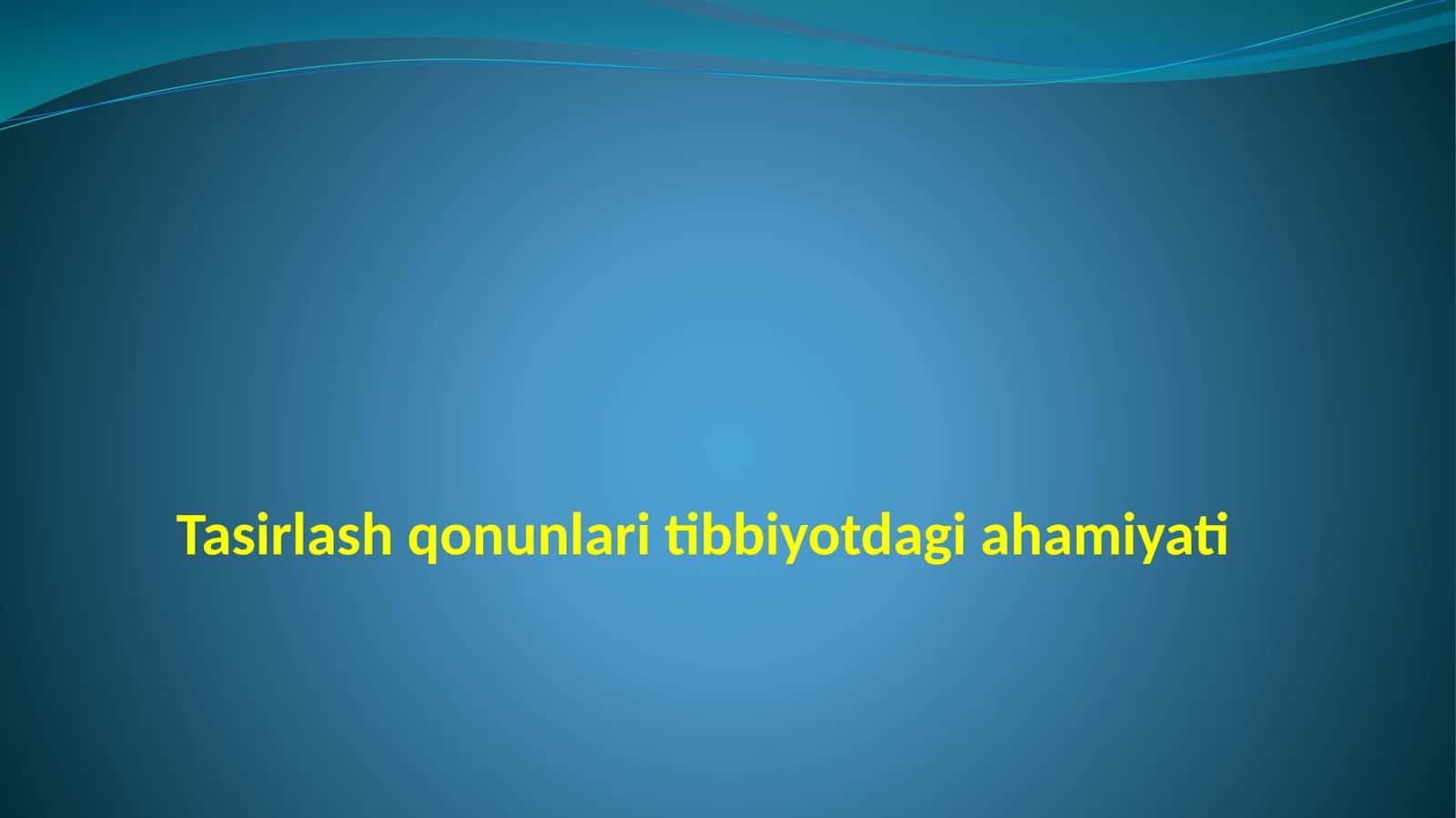 Tasirlash qonunlari tibbiyotda 1