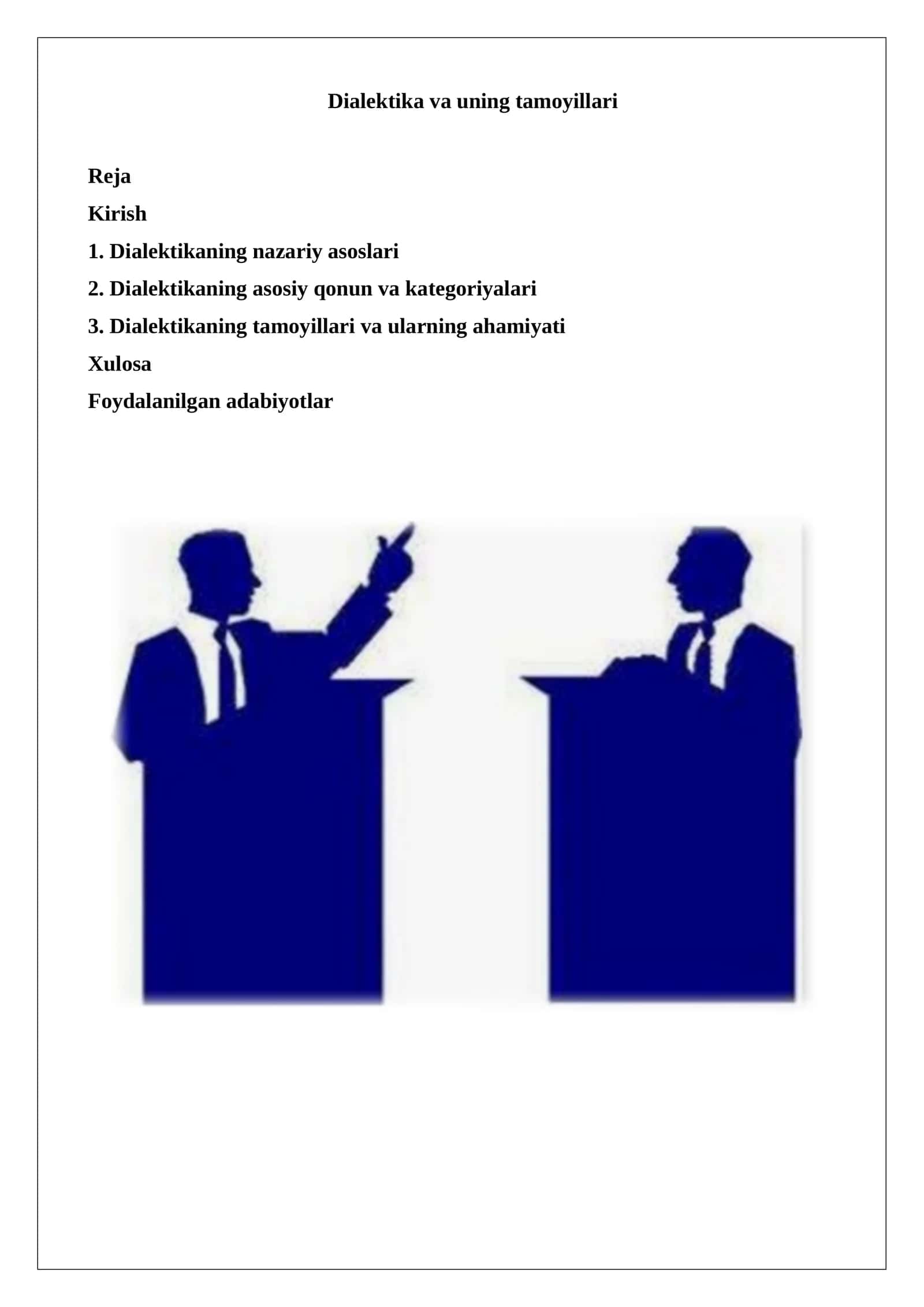 Dialektika va uning tamoyillari 1