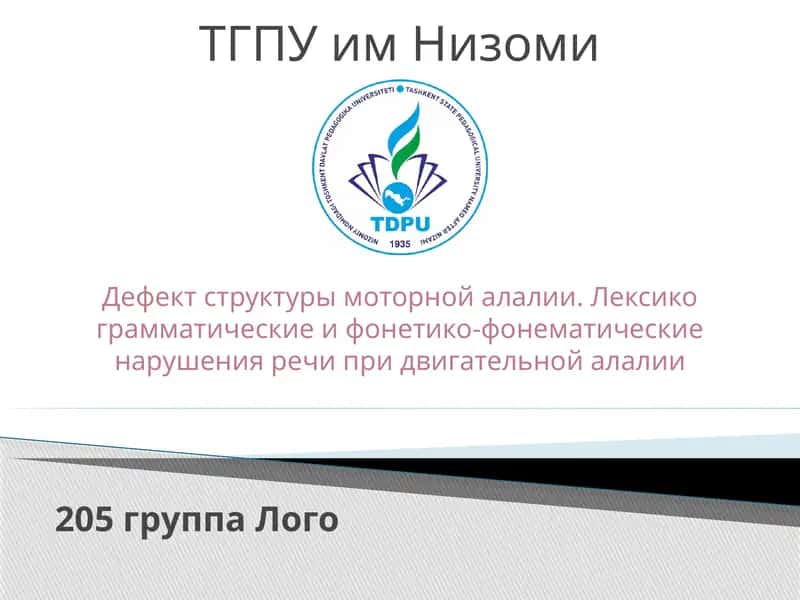 Дефект структуры моторной алалии 1