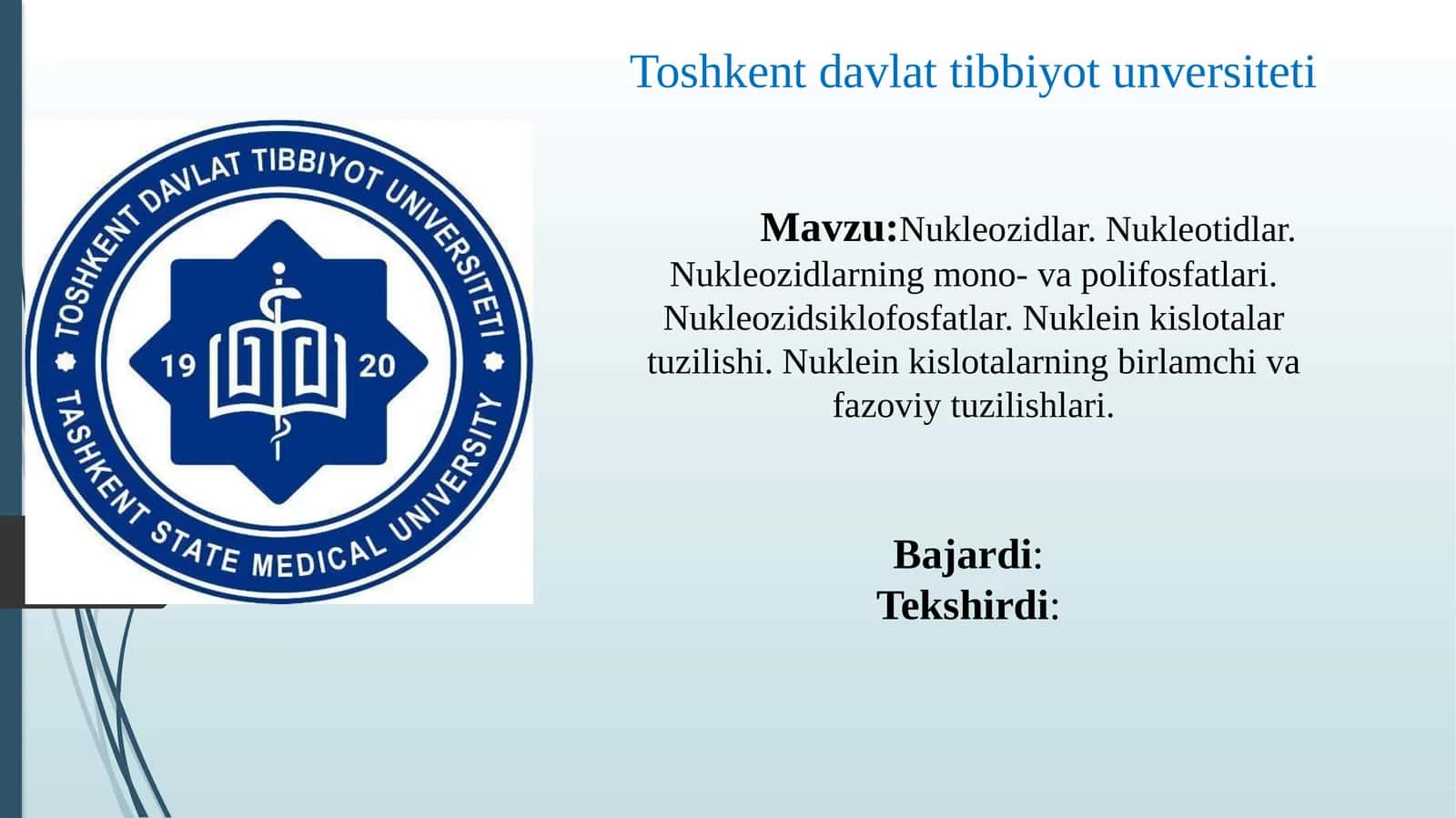 Nukleozidlar va Nukleotidlar 1