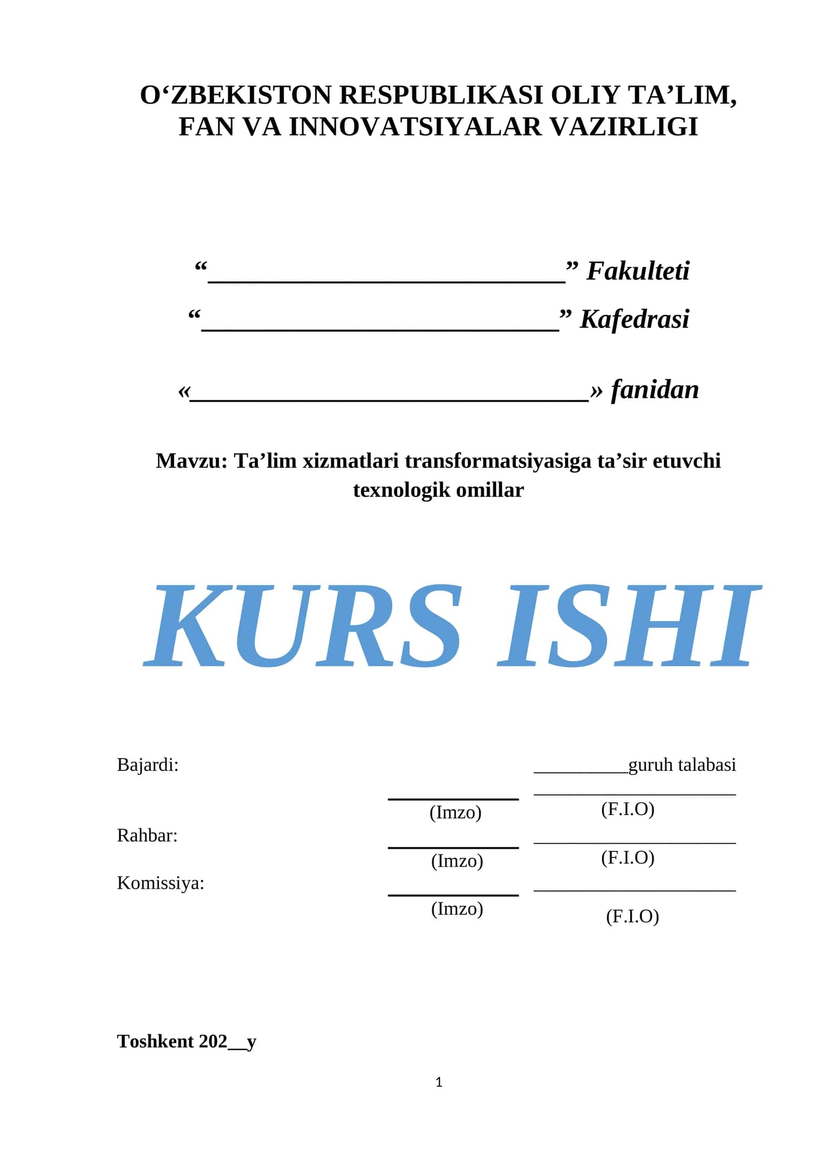 Ta’lim xizmatlari transformatsiyasiga ta’sir etuvchi texnologik omillar 1