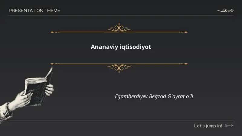 Ananaviy iqtisodiyot 1